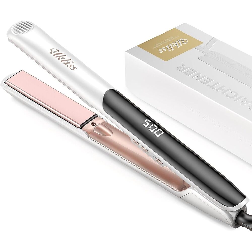 UKLISS 2-in-1 Flat Iron Hair Straightener & Curler, 1 Inch